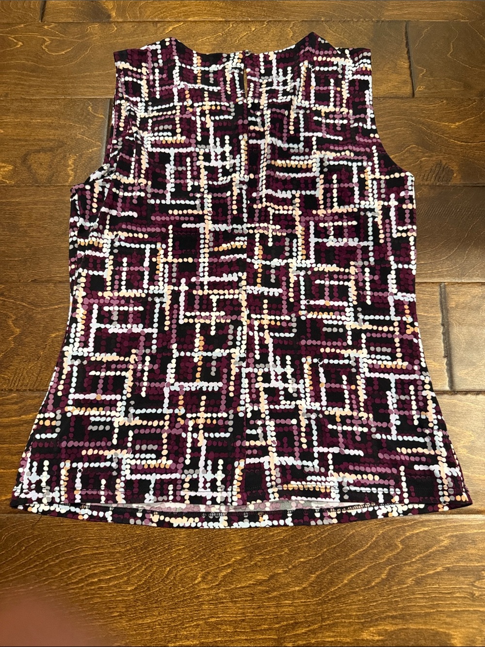 Calvin Klein Plum Geometric Dot-Print Sleeveless Skirt - Picture 4 of 5